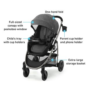 Graco Redmond Chế độ 3-in-1 Convertible Trọng lượng nhẹ có thể gập lại pramette xe đẩy xe chỗ ngồi tàu sân bay trẻ sơ sinh pram trẻ mới biết đi - Product Image 4