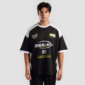 เสื้อกีฬาพาวเวอร์เจอร์ซีย์ ระบายอากาศได้ดี สีดำ โพลีเอสเตอร์ กางเกงขาสั้นผ้าฝ้าย ไซส์พลัส XL พิมพ์ลายแบบซับลิเมชั่น พร้อมหมายเลขและลวดลาย - Product Image 2