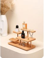 Organisateur de bureau en bois personnalisé à double niveau avec support pour téléphone et porte-bijoux pour salon – Meilleures ventes