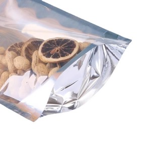 Sachet Doypack refermable à fermeture éclair pour emballage alimentaire, transparent d'un côté et argenté de l'autre, avec fenêtre transparente, vente en gros - Product Image 4