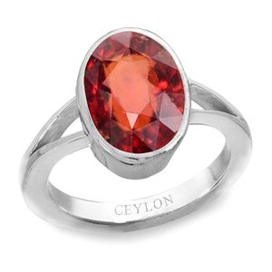 NOVAMART Fine Certified Natural Hessonite Gomed Gemstone <b>Ring</b> Oval Cut Diamond with Bezel Setting Unisex DGTL for Everyday Wear - Product Image 1