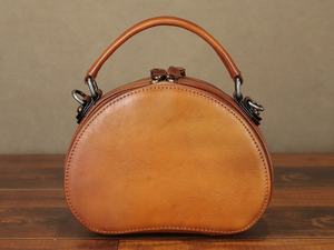 Bolso bandolera de cuero Vintage para mujer, hecho a mano, pequeño círculo, cartera con cremallera, personalización, Festival, monederos de hombro para mujer - Product Image 3