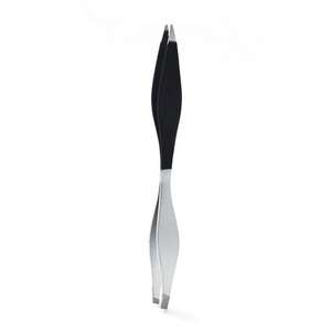 Customized Anti-Static Double Sided Stainless Steel Eyebrow <b>Eyelash</b> <b>Tweezers</b> Black Slanted Pointed 2025 - Product Image 3