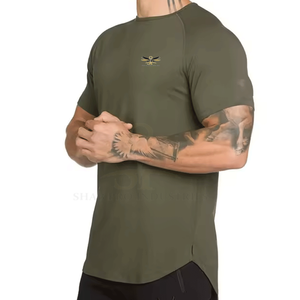 Men's Summer Slim Fit <b>Fitness</b> T-Shirts Short Sleeves & Round Neck Cotton Knitted Basic Men's Wear - Product Image 3