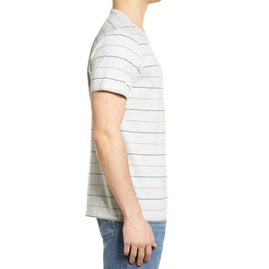 เสื้อยืดผู้ชายลายทางแขนสั้นสีพื้น - Product Image 6