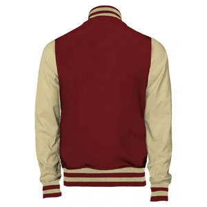 OEM personalizado de alta calidad de manga de Cuero 100% cuerpo de lana Streetwear béisbol Varsity chaqueta para unisex - Product Image 5