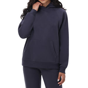 Sweat-shirt à capuche oversize pour femme, épaules tombantes, polaire lourd, écologique, avec logo personnalisé, pull - Product Image 3