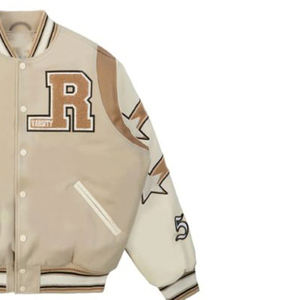 Vente en gros de vestes d'université de baseball personnalisées blouson bombardier à manches en cuir PU de style letterman personnalisé pour hommes vestes vintage - Product Image 5