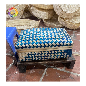 Caja enrollable de bambú rústica, almacenamiento de bambú hecho a mano para hogares minimalistas y ecológicos, cesta de almacenamiento de bambú para picnic - Product Image 3