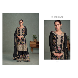 Aashirwad Création Moderne Festive Rarul Salwar Kameez Palazzo Suit Premium Chinon Tissu avec broderie élégante - Product Image 1