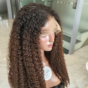 Hermosas pelucas de cabello humano de encaje HD Super doble dibujado rizo birmano largo transparente resaltado crudo vietnamita precio al por mayor - Product Image 3