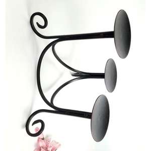 High Quality Antique Design Premium Metal Candle Holder with Customized Shape Size Black Powder Coated Finished Candle Holder - Product Image 6