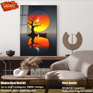Pacífica puesta de sol paisaje pared Art Deco cristal brillante impresión lienzo arte pintura Vertical galería <span class=keywords><strong>entrada</strong></span> pasillo decoración del hogar - Product Image 2