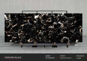 Concepts muraux contemporains de luxe sombre conçus à l'aide de dalles en porcelaine noire à haute brillance de 1200x2800 mm - Product Image 5