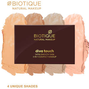 Maquillaje Natural Biotique Diva Satin Smooth 3 en 1, Maquillaje Compacto Cremoso de Avena, 9g - Product Image 3