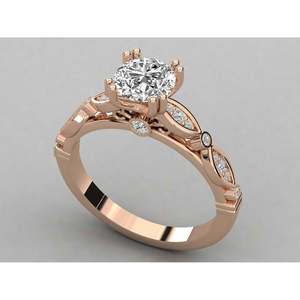 Bague solitaire en or 14 carats avec diamant brillant de laboratoire - Product Image 4