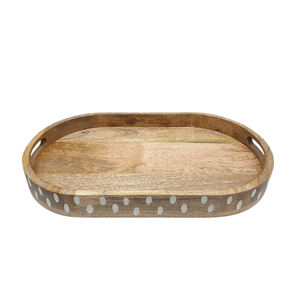 ถาดเสิร์ฟอาหารทรงรีทำจากไม้มาใหม่ถาดเสิร์ฟอาหารสีธรรมชาติสำหรับโรงแรมและร้านอาหาร - Product Image 1