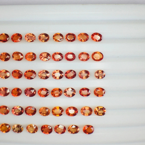 Pierres précieuses naturelles de coupe ovale saphir orange de bonne qualité avec un superbe lustre coupe parfaite pour toute fabrication de bijoux à bas prix - Product Image 6