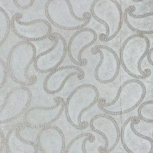 High Quality 100% Viscose Chinon Fabric Multi-Thread and Sequins Embroidery Manufacturer and Supplier