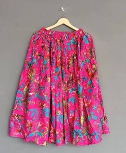 Falda de fiesta india de algodón hecha a mano para mujer rosa transpirable con cintura natural regalo de mujer - Product Image 4