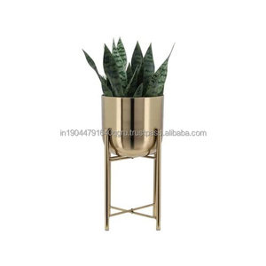 Juego de 2 macetas de interior chapadas en oro puro modernas de calidad superior de la mejor venta - Product Image 5
