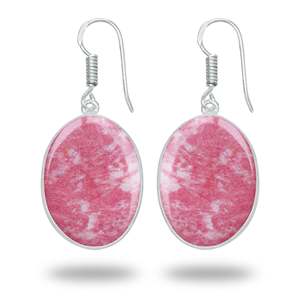 High Quality Natural Silver Thulite Gemstone Cute Minimalist Charm Earrings Setting Trendy Fine Dangle Jewelry Party <b>Gift</b> - Product Image 4