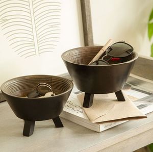 Bol de service en bois avec support nouveau meilleur Design Unique ustensiles de cuisine décoration de la maison décor de Table hôtel Restaurant fabriqué en inde - Product Image 4