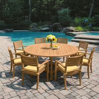 Ensemble de table à manger de jardin, ensemble de table à manger moderne en teck pour l'extérieur, meubles de jardin, ensemble de meubles de patio, table de pique-nique