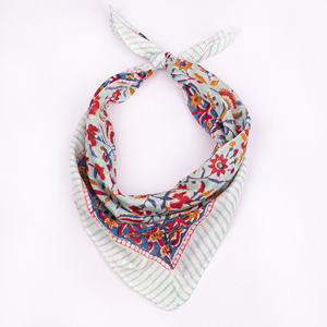 Pañuelo de algodón de la mejor calidad, floral, ligero, ecológico, suave, transpirable, para atar en la cabeza, para el cuello, para la cara, lavable - Product Image 1