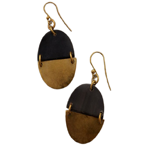 2024 Gold Hammered Bronze Triangular Textured Brass Drop Dangling <b>Earrings</b> Gold Circle Hanging <b>Earrings</b> <b>Industrial</b> Jewelry - Product Image 1
