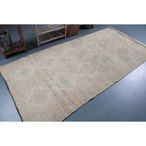 Grand tapis turc vintage 4,4x9,2 pieds, tapis uni gris bleu - Product Image 2