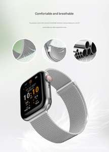 Bracelet montre magnétique à fermoir en métal milanais à deux maillons - Product Image 3