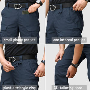 Pantalon de survêtement avec taille élastique Coupe-vent en coton éponge Jogger Cargo Pantalon pour homme en couleur unie avec poche tricotée Pantalon pour homme - Product Image 6