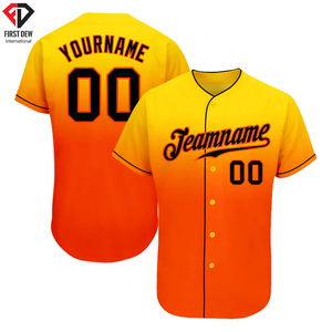 Maillot de baseball personnalisé rose et blanc avec col en V, entièrement boutonné, manches courtes, sublimé, respirant, grande taille, pour hommes, 100% polyester - Product Image 5