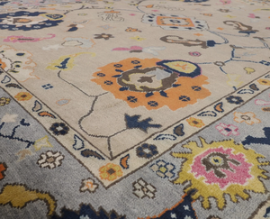 พรมขนสัตว์ผสมไหม งานแฮนด์เมด ลายดอกไม้แบบนามธรรม สำหรับตกแต่งบ้าน ห้องนอน หรือพื้นที่สวดมนต์ - Product Image 6