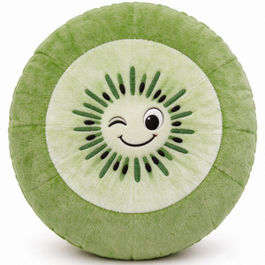 Peluche unique et douce en forme de tranche de kiwi, avec doublure en maille brodée, adorable coussin fruit triste et pleurant pour décoration de canapé, cadeau d'anniversaire - Product Image 1