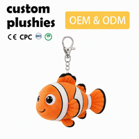 Fabricant OEM CE CPC de porte-clés en peluche personnalisés, mini porte-clés en peluche sur mesure, avec conception anime sirène et service de prototypage de conception