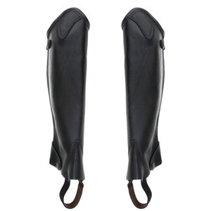 Dernier modèle de demi-gambières d'équitation réglables en PU/cuir avec sangle et étriers, pour la course, toutes couleurs, personnalisables pour femme, confortables - Product Image 1