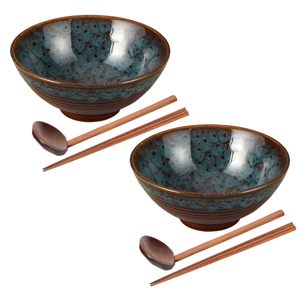 YUBIN Ensemble de bols à <span class=keywords><strong>ramen</strong></span> et soupes en céramique, design zen japonais et asiatique, grand format, écologique, lavable, émaillé au four, pour la maison - Product Image 1