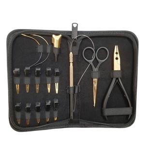 Customized Gold Tape-in Hair Extension <b>Plier</b> Kit Removal <b>Pliers</b> <b>Set</b> with Leather Pouch Hair Extension Tools - Product Image 1