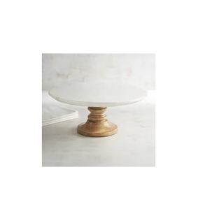 Style Marble Cake Stand for Round Shape Luxury Decorative Wedding Marble Cake Stand with <b>Wood</b> Base Hot Sale - Product Image 4