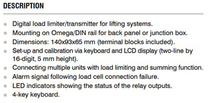 Líderes en la Venta de Limitadores de Carga Digitales LCD3 PL de 4 VDC - Transmisor para Sistemas de Elevación a un Precio Accesible en el Mercado, desde Italia - Product Image 3