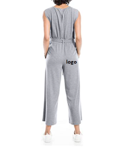 Vente chaude Femmes de Français Terry Taille Cravate Salopette 62% RAYONNE 33% POLYESTER 5% SPANDEX Importé Bouton fermeture Laver À La Machine - Product Image 4