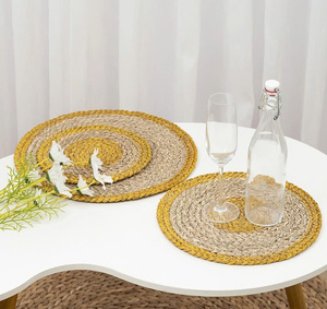 Handmade 100% <b>Bamboo</b> Seagrass Cornhusk <b>Placemat</b> Classic Economical Hand Woven Kitchen Table Dinner Mat Coasters Included - Product Image 6