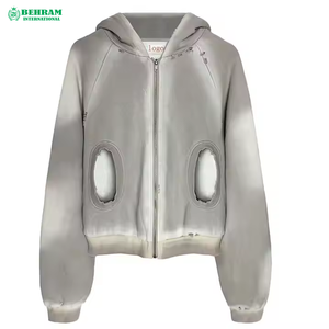 Sweat-shirts à capuche 100 % coton molletonné/éponge française pour hommes, avec logo personnalisé, manches classiques, unisexe, avec strass - Product Image 3