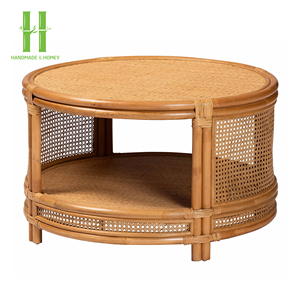 Mesa de Centro Redonda Moderna Más Vendida, Precio Económico, Muebles de Sala de Estar, Ratán Natural Ecológico de Vietnam - Product Image 1