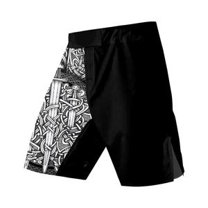 Shorts d'entraînement en polyester extensible, imprimés avec des graphiques personnalisés, rashguard court, sans décoloration, séchage rapide, MMA, BJJ, Muay Thai - Product Image 1