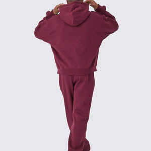 2025 Wholesale Custom Logo OEM Fleece Blank Sweatsuit Women <b>Plain</b> Track Suits Sport <b>Pink</b> 2 Piece Hoodie Set Cotton - Product Image 3