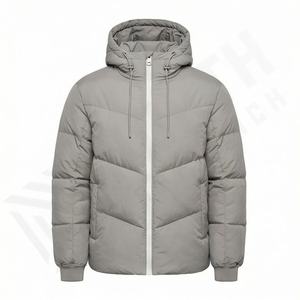 Veste matelassée légère avec logo personnalisé pour homme, en nylon et polyester, respirante, coupe ajustée, élégante, vêtement d'hiver chaud, parka à séchage rapide - Product Image 1