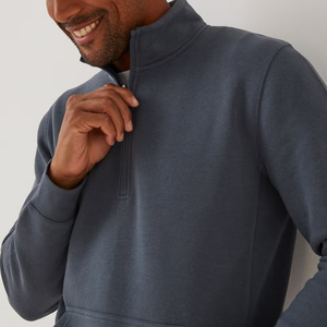 Nouveau Style à manches longues demi fermeture éclair sweat pour hommes meilleure qualité bas prix séchage rapide Street Style hommes quart Zip sweat - Product Image 3